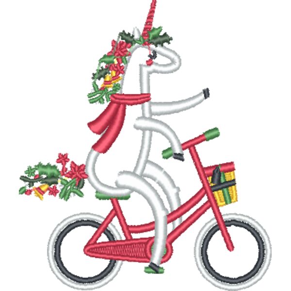 Christmas Unicorn on Bike Thumbnail